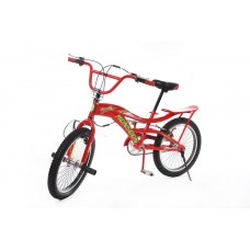 Велосипед подростковый трюковый с багажником(рама:сталь, вилка: regid, сталь, ободные тормоза, мягкое седло, диаметр ободов - 18'', красный, вес:15кг)