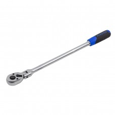 Трещотка реверсивная удлиненная шарнирная с резиновой ручкой 1/4L-300мм (72зуб.)