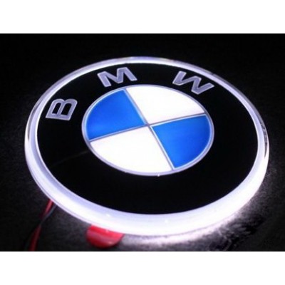 Значок с подсветкой 3D BMW WHITE 8,2см