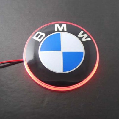 Значок с подсветкой 3D BMW RED 8,2см