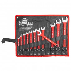 Combination wrench set 12pcs (8, 10-17, 19, 22, 24mm), on holder