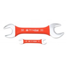 Double open end wrench 10х11mm, with rubber handle