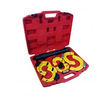 Coil spring clamp reinforced with three pairs of grips and plastic pads 7pcs (operating range 80-317
