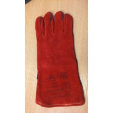 Перчатки защитные из натуральной кожи,красные с марк.''KPS safety''артикул LR 370