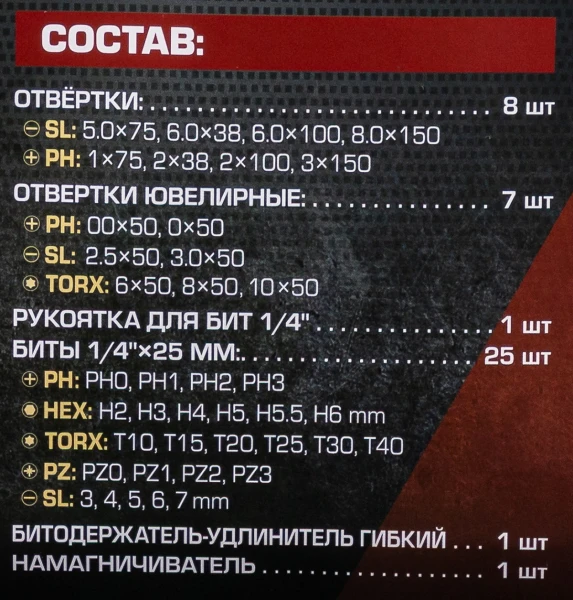 Отвертки, набор 43пр.