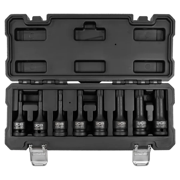 Набор головок-бит SPLINE ударных 8пр.,1/2''(M5, M6, M8, M10, M12, M14, M16, M18), в пласт.кейсе