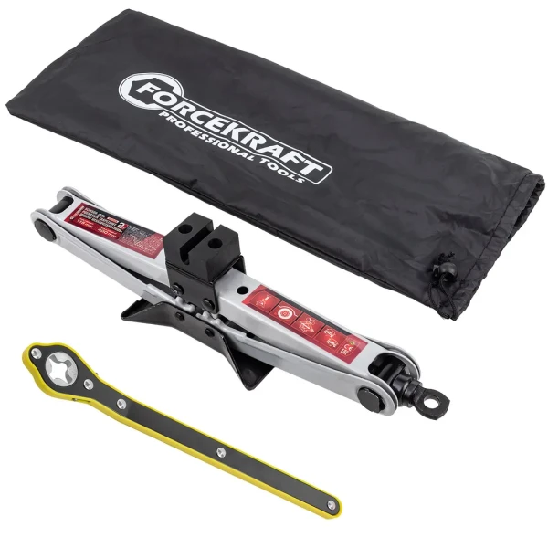 Домкрат механический ''ромб' 2т (hmin115мм, hmax 400мм, L-420мм) в водоотталкивающем чехле в комплекте с ключом трещоточным