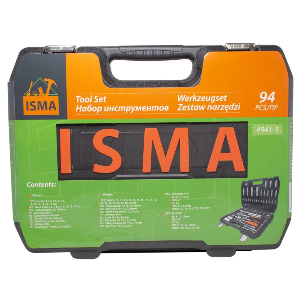 Набор инструментов 94пр.1/4''1/2''(6гр.)(4-32мм)