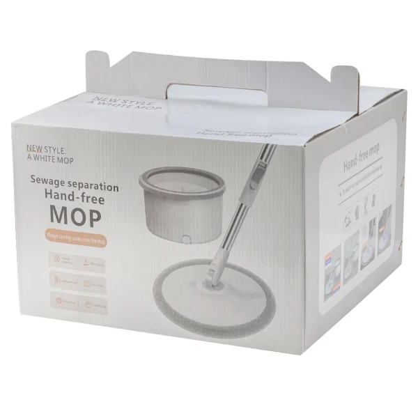 Швабра c вращающейся насадкой для мытья пола в комплекте с ведром