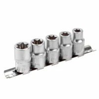Набор головок Е-профиль 5пр. 1/2''(E12,E14,E16,E18,E20), на планке