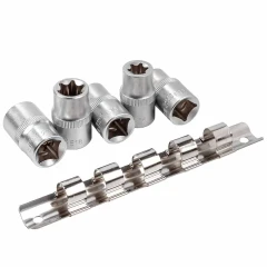Набор головок Е-профиль 5пр. 1/2''(E12,E14,E16,E18,E20), на планке