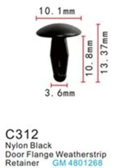 Клипса для крепления внутренней обшивки а/м GM пластиковая (100шт/уп.)