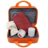 Набор(сумка оранжевая 026#+полотенце+пэды53012+зеркало52870+повязка на голову бант)
