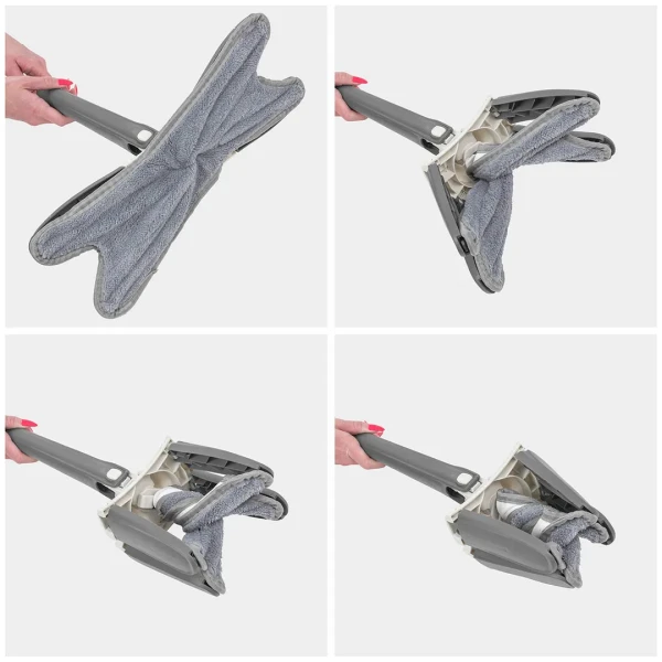 Швабра Х-образная с функцией отжима (серая,1300х370х150мм)