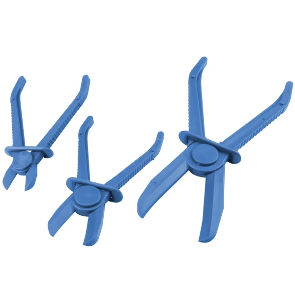 Зажимы пластмассовые с фиксатором для пережатия шлангов и патрубков, набор 3пр.