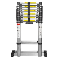 Лестница-стремянка телескопическая алюминиевая двухсекционная (5.0+5.0м,13+13ступенек, max нагрузка 150кг, вес 27.0кг)