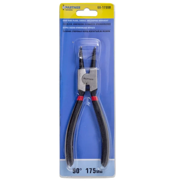 Съемник стопорных колец изогнутый на разжим (90°,L-175мм), в блистере