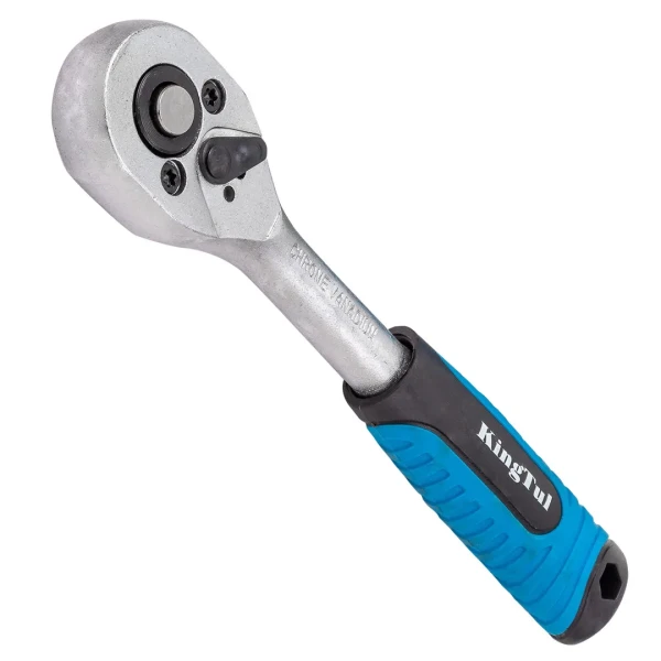 Ключ трещотка реверсивная с резиновой ручкой 1/4''