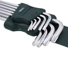 Набор ключей Г-образных TORX длинных, 9пр. (Т10, Т15, Т20, Т25, Т27, Т30, Т40, Т45, Т50) в пластиковом держателе