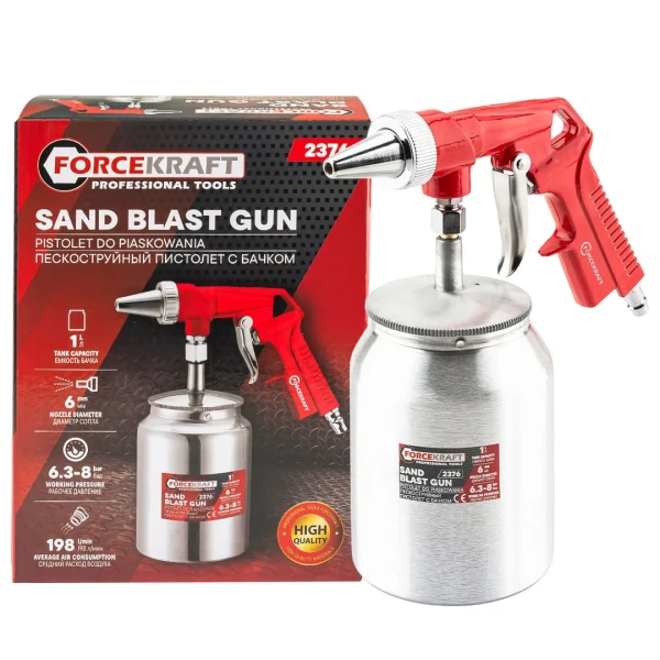 Пескоструйный пистолет с бачком 1л