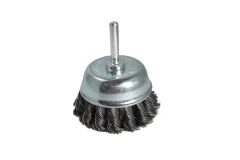 Кордщетка чашеобразная стальная витая для дрели 65мм, в блистере