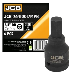 Головка-бита ударная 6-гранная 3/4'', 17мм