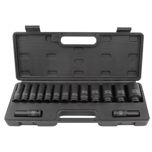 Набор головок ударных глубоких 15пр.,1/2''12гр.(10,12-17,19,21,22,24,27,30,32,36мм), в пластиковом кейсе