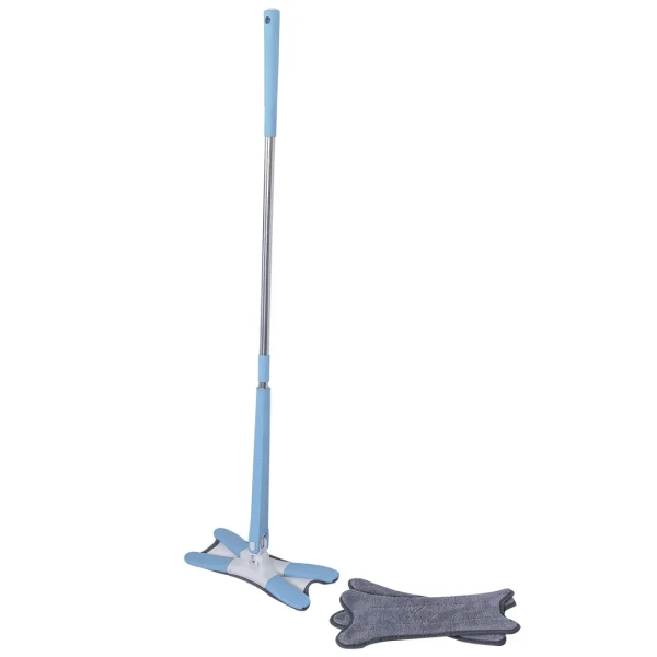 Швабра Х-образная с функцией отжима (голубая,1300х370х150мм)