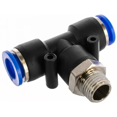 Фитинг Т-образный для пластиковых трубок 10мм с наружной резьбой 1/4''