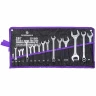 Ключи комбинированные и рожковые, набор 16пр. (6х7,8х9,10-19,22,24,27х30,32х36мм) на полотне