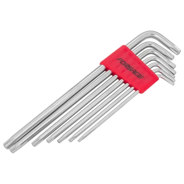 Набор ключей TORX Г-образных экстра длинных 7пр.(Т10,Т15,Т20,Т25,Т27,Т30,Т40) в пластиковом держателе