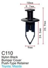 Клипса для крепления внутренней обшивки а/м Мазда пластиковая (100шт/уп.)