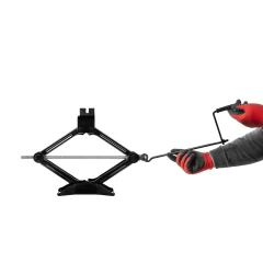 Домкрат механический ''ромб'' 2т с резиновой накладкой и трещоточной ручкой-воротком(h min 120мм, h max 415мм),в водоотталкивающем чехле