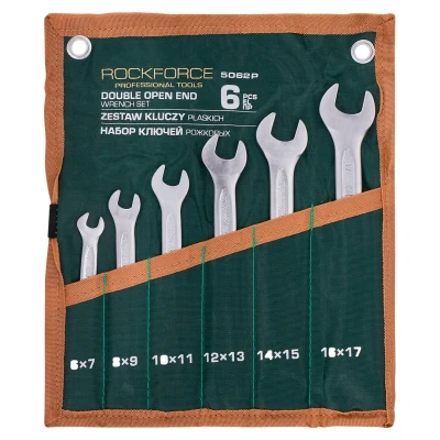 Ключи рожковые, набор 6пр. (6х7, 8х9, 10х11, 12х13, 14х15, 16х17мм)