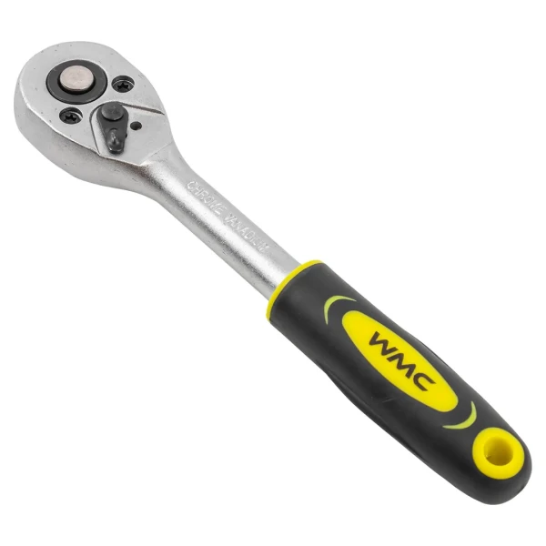 Трещотка реверсивная с резиновой ручкой 1/4''(L-150мм, 24зуб)