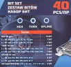 Набор бит с битодержателями 40пр. (10мм)(75/30мм:T20-T55,H4-H12,M5-M12)