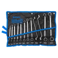 Ключи накидные, отогнутые на 75град., набор 12пр. (6х7, 8х9, 10х11, 12х13, 14х15, 16х17, 18х19, 20х22, 21х23, 24х27, 25х28, 30х32мм)