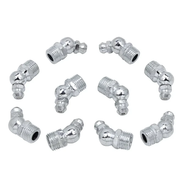 Пресс-масленка 8мм угловая (45град.), комплект 10 шт.