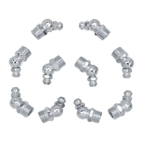 Пресс-масленка 8мм угловая (45град.), комплект 10 шт.