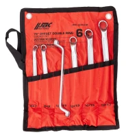 Ключи накидные, отогнутые на 75град., набор 6пр. (6х7, 8х9, 10х11, 12х13, 14х15, 16х17мм)