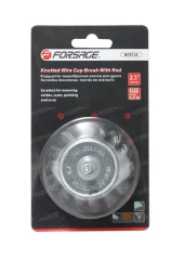 Кордщетка чашеобразная стальная витая для дрели 75мм, в блистере