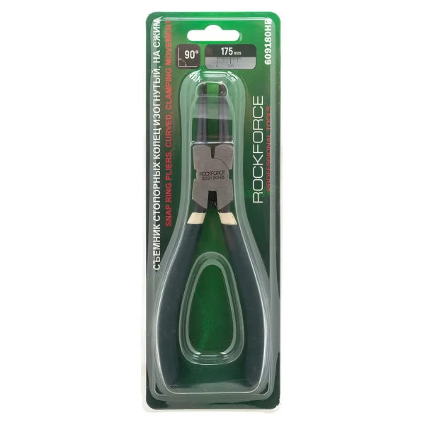 Съемник стопорных колец гнутый на сжим(90°, L-175мм),в блистере