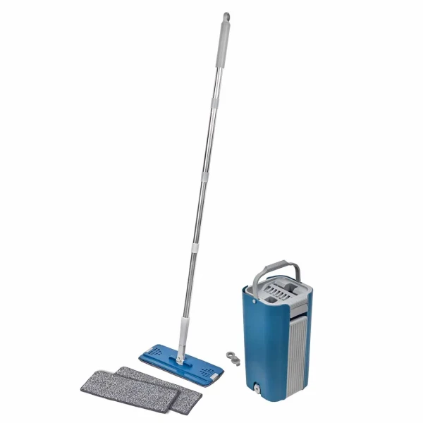 Швабра c телескопической ручкой в комплекте с ведром для отжима(объем-13л,L 1280мм,330х120мм)