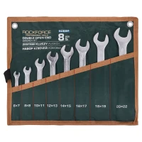 Ключи рожковые, набор 8пр. (6х7, 8х9, 10х11, 12х13, 14х15, 16х17, 18х19, 20х22мм)