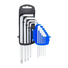 Набор ключей 6-гранных Г-образных длинных с шаром 10пр. (1.27, 1.5, 2, 2.5, 3-6, 8, 10мм)в пластиковом держателе