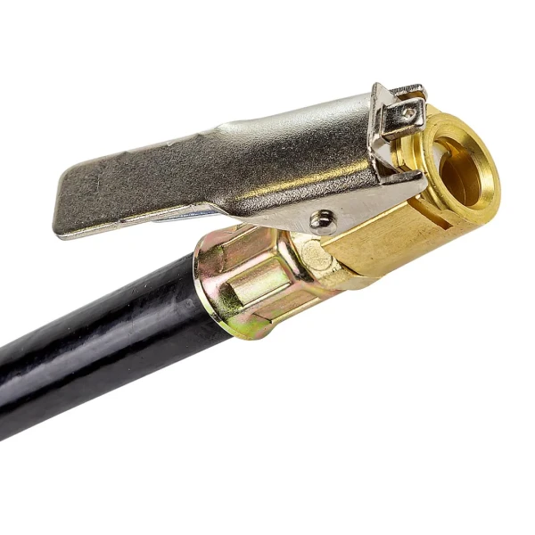 Пистолет для подкачки шин с аналоговым манометром и шлангом (0-16bar, манометр заполнен глицерином), в блистере