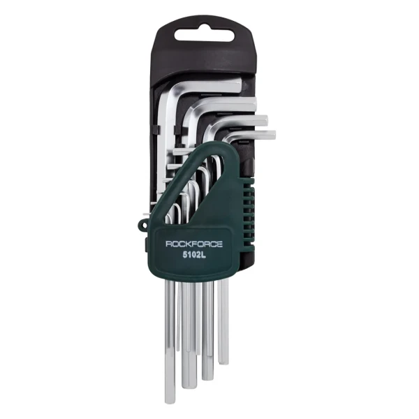 Набор ключей Г-образных 6-гранных длинных, 10пр.(1.27, 1.5, 2, 2.5, 3-6, 8, 10мм) в пластиковом держателе