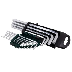 Набор ключей Г-образных 6-гранных длинных, 10пр.(1.27, 1.5, 2, 2.5, 3-6, 8, 10мм) в пластиковом держателе