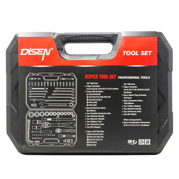 Набор инструментов 82пр.1/4''1/2''(6гр.)(4-32мм)