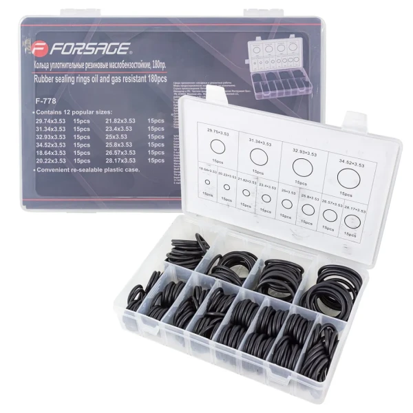 Кольца уплотнительные резиновые маслобензостойкие, 180пр.